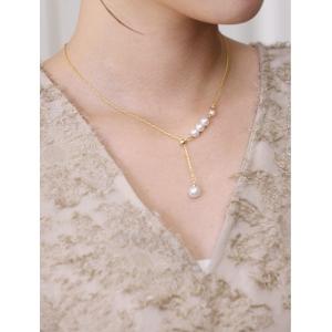 ネックレス 2WAYパールスライドネックレス レディース