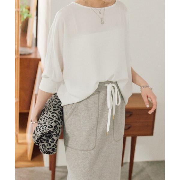 ブラウス シャツ 予約「ON・OFF問わず活躍」リブ付きジョーゼットドルマンブラウス レディース