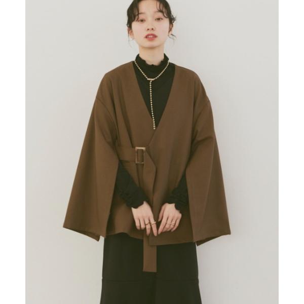 「moi tytto」 ノーカラージャケット FREE ブラウン レディース