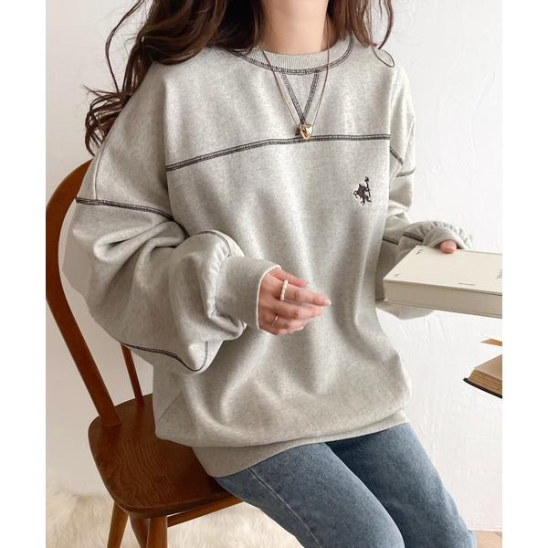 「Java」 スウェットカットソー MEDIUM グレー レディース