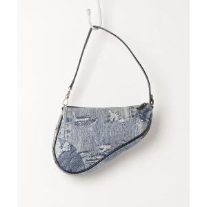 「Christian Dior」 デニムプリント サドルバッグ - ブルー レディース
