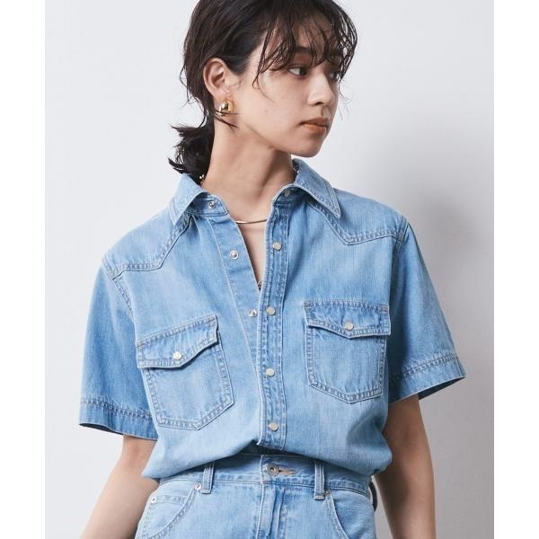 「CHIC STYLE」 半袖シャツ LL ブルー レディース