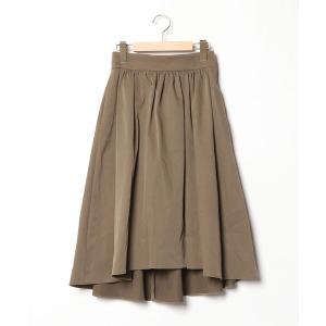 「en recre」 フレアスカート「BLUE DE BRESSEコラボ」 36 グリーン レディース