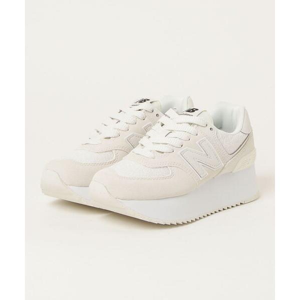 「New Balance」 ローカットスニーカー 24.5cm オフホワイト レディース