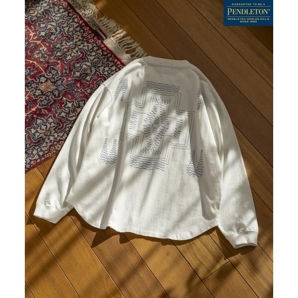 「PENDLETON」 長袖Tシャツ MEDIUM オフホワイト メンズ