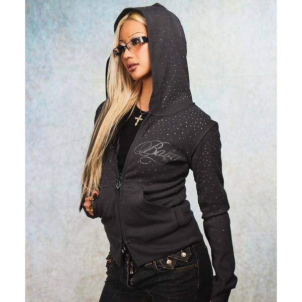 パーカー ジップフーディ｜Sparkle Rhinestone Zip Hoodie｜SupBaby...