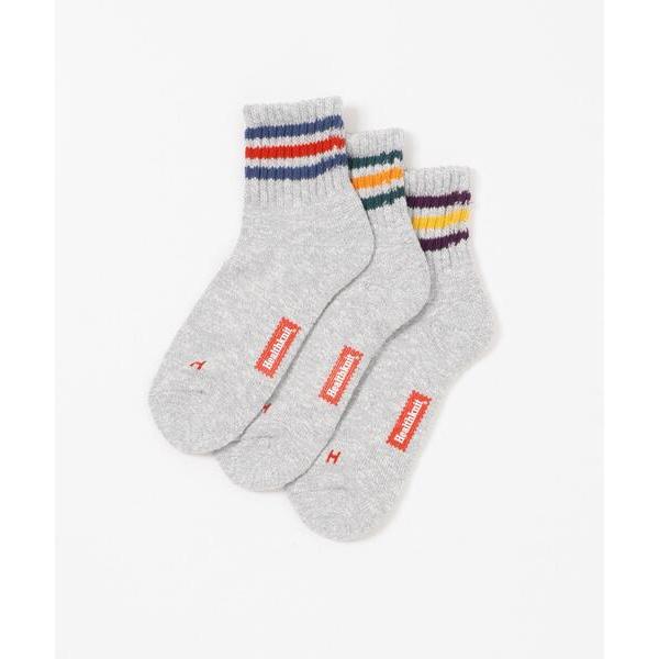 靴下 Healthknit　スラブ 3Line ミドルソックス3P メンズ