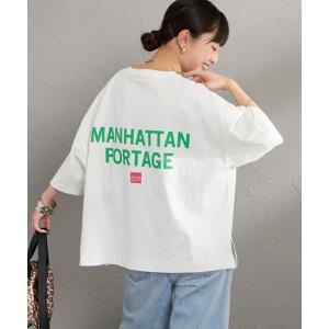 tシャツ 「MANHATTAN PORTAGE/マンハッタンポーテージ」 別注 ショート丈 バックプリントTシャツ レディース