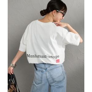 tシャツ 「MANHATTAN PORTAGE/マンハッタンポーテージ」 別注 ポケット刺繍ロゴ バックプリントTシャツ レディース メンズ