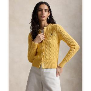 新品未使用　ラルフローレン ケーブル ニット カーディガン　黄色　レディース　S 中古・古着通販】RALPH LAUREN (ラルフローレン) ケーブルニット