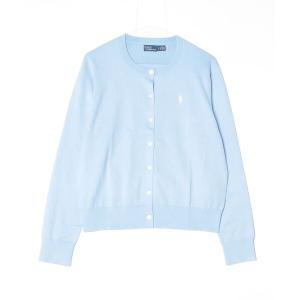 カーディガン コットン クルーネック カーディガン レディース