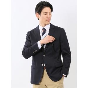 ジャケット テーラードジャケット 「ストレッチ ウォッシャブル」タカキュー ウール スリム 2ボタン ジャケット 紺 ブレザー メンズ