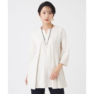 tシャツ 「接触冷感・マシンウォッシャブル」ハイゲージメリルハイテンションチュニックカットソー レディース