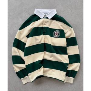 tシャツ ORIGINAL EMBLEM EMBROIDERY STRIPED RUGBY SHIRT／オリジナルエンブレム刺繍ボーダーラガーシャツ