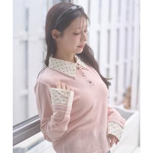 ニット セーター fake layered dot polo knit / フェイクレイヤードドットポロニット レディース