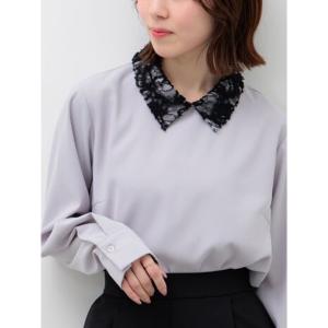 ブラウス シャツ レースカラーブラウス レディース