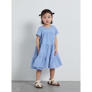 ワンピース チェック柄ティアードワンピース キッズ 子供服 女の子