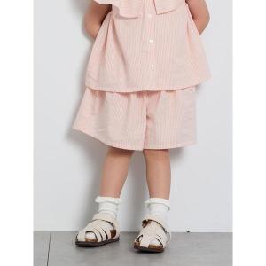 パンツ ストライプ柄キュロット(セットアップ可) キッズ 子供服