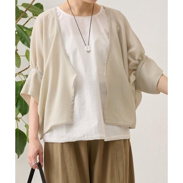 ベスト ジレ シアーギャザードルマンハオリ レディース