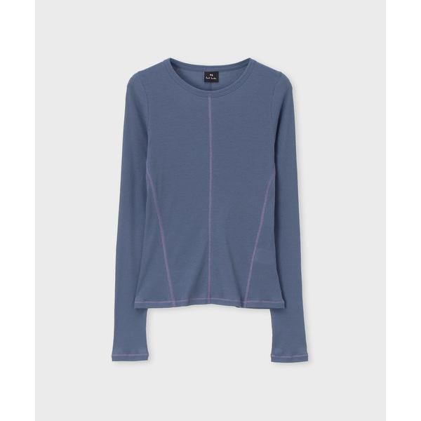 tシャツ ウィメンズ コントラストステッチ リブ 長袖カットソー / 165430 J387R レデ...