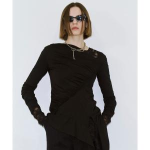 tシャツ GATHER SLOPE TOPS/ギャザースロープトップス レディース