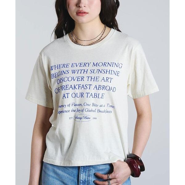 tシャツ 半袖 (mag.by c)FLOCK PRINT LOGO TEE レディース
