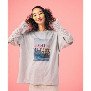 tシャツ 袖レースレイヤード長袖T　645485 レディース