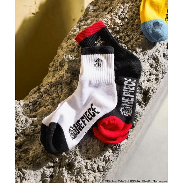 靴下 「Netflixシリーズ実写版「ONE PIECE」」コラボ刺繍2Pソックス メンズ