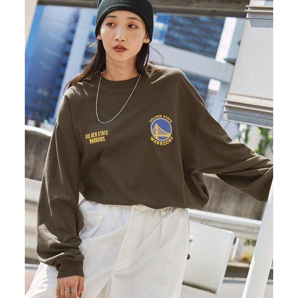 「NBA」 長袖Tシャツ M ダークブラウン メンズ