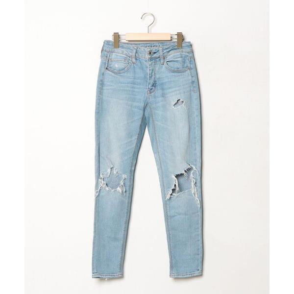 「American Eagle」 ワンポイントデニムパンツ 2 ブルー レディース