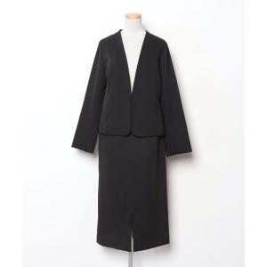 「haco!」 スカートスーツ MEDIUM ブラック レディース