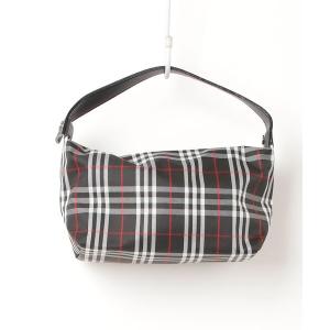 「BURBERRY」 チェック柄ハンドバッグ - ブラック レディース