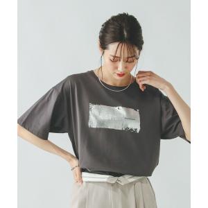 「GLOBAL WORK」 半袖Tシャツ LARGE ダークグレー レディース