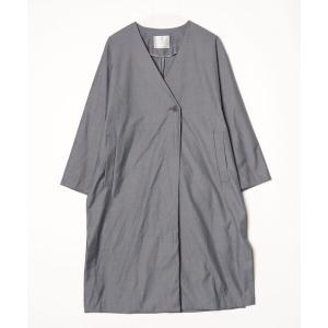 「INED CLARO」 ノーカラーコート フリー グレー レディース
