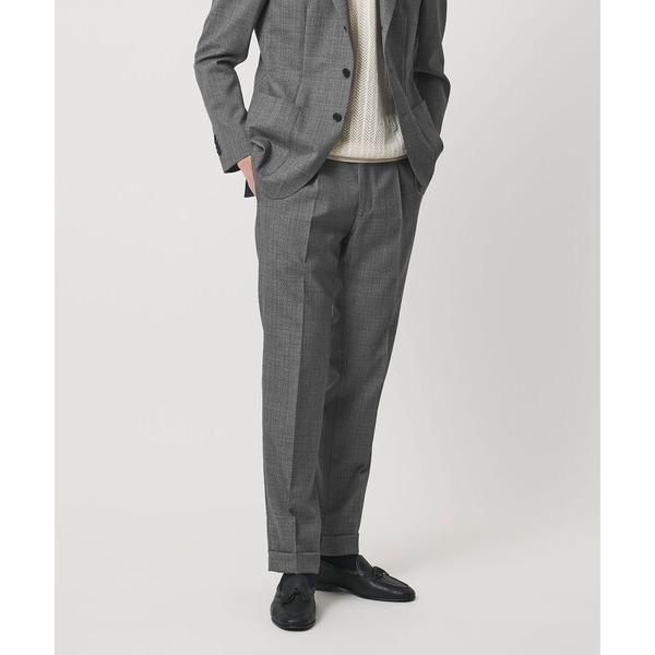 スラックス ハウンドトゥース 1プリーツ スラックス R-MODEL メンズ