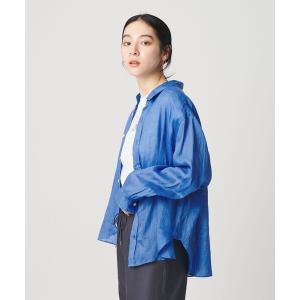ブラウス シャツ 麻 レギュラーカラー シャツ ウォッシャブル レディース