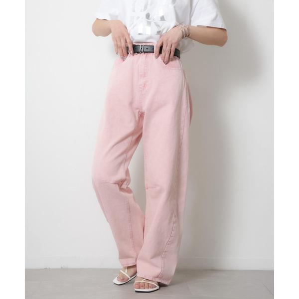 ジーンズ デニム デニムパンツ カラーデニムバレルレッグパンツ レディース