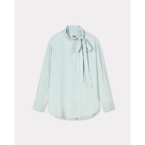 ブラウス シャツ オーバーサイズ ボウ シャツ イン シャンブレー レディース