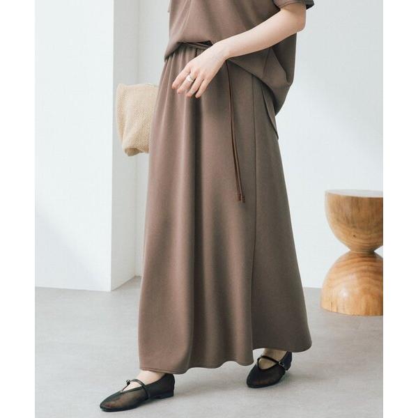 スカート 「セットアップ着用可能/接触冷感」ドレーピーカットバイヤススカート