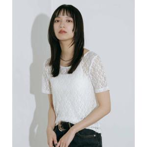 tシャツ 半袖 バックシアーレースショートスリーブ レディース