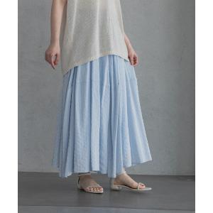 スカート ストライプパネルフレアースカート