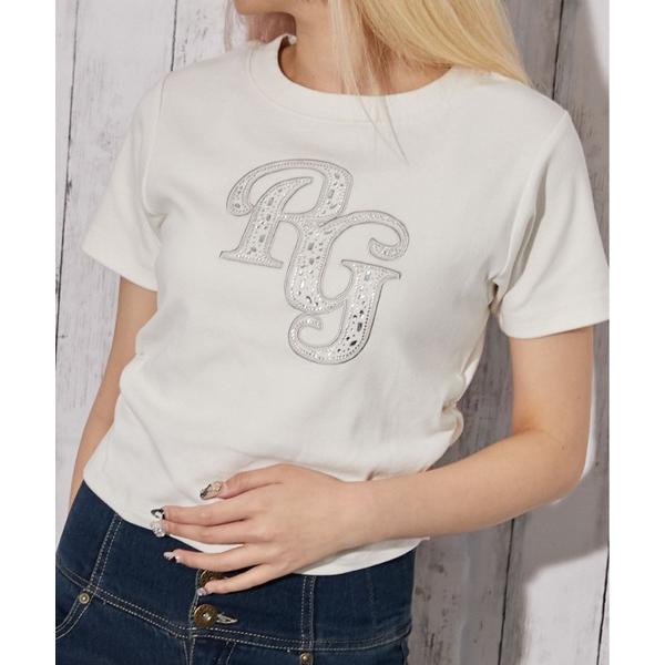 tシャツ 「ギャザー・ビジュー」フライスTシャツ／ガーリー×カジュアル／春夏／全2色 レディース