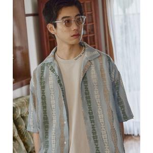 シャツ 透かし柄シャツ メンズ
