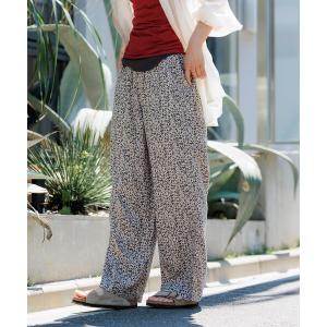 ワイドパンツ スラックス パンツ リネンブレンド...の商品画像