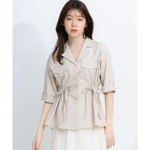 ブラウス シャツ ウエストギャザーブラウス レディース