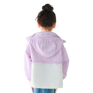 ブルゾン ジャンバー アウター 「フード収納可能」ウィンドブレーカー　＃背中フリル＃無地＃女児 キッズ 子供服 女の子