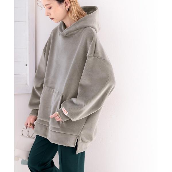 「Java」 ジップアップパーカー LARGE グレー レディース
