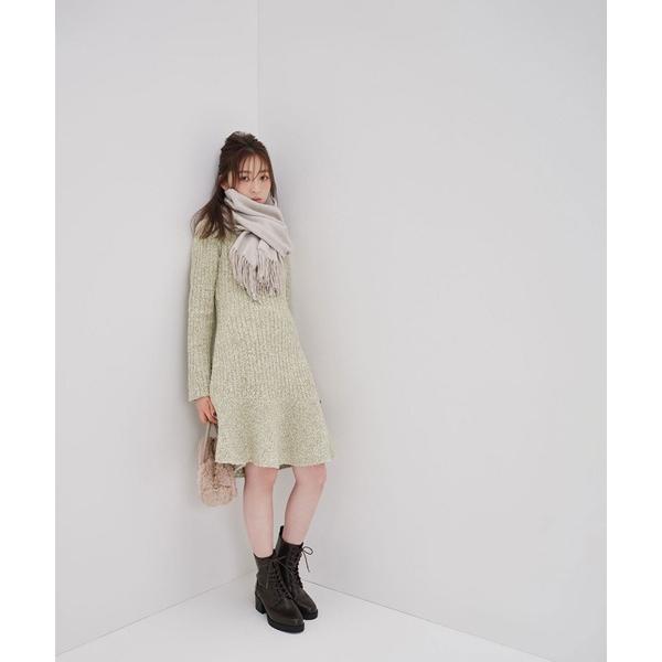 「NATURAL BEAUTY BASIC」 ニットワンピース MEDIUM グリーン レディース