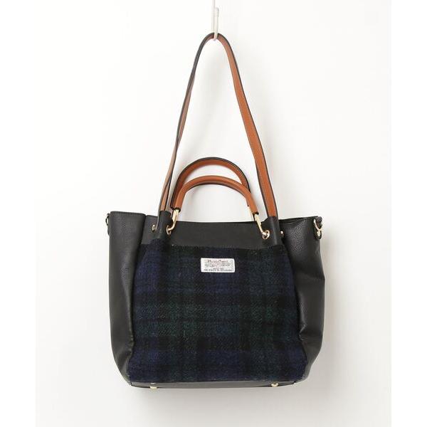 「HARRIS TWEED」 2WAYバッグ - ブラック レディース