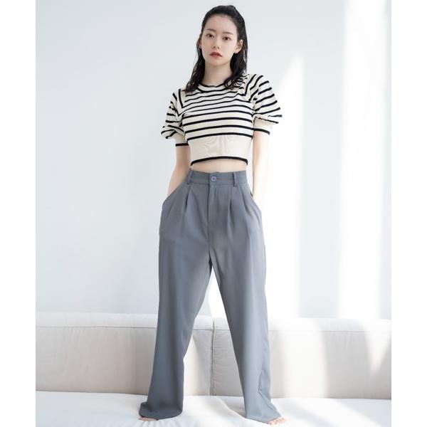 「VANNIE U」 スラックス SMALL ライトグレー レディース